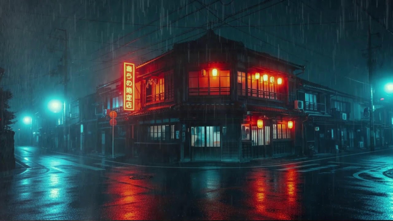 🌸 Rainy Night in Japan 🎵 | 80s Lofi Chill Beats for Sleep 🌙