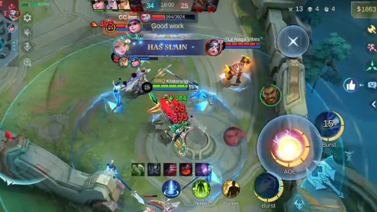 RANK PUSH MYTHIC HONOR LOBBY LAYLA 15/4/4 MLBB GAMEPLAY