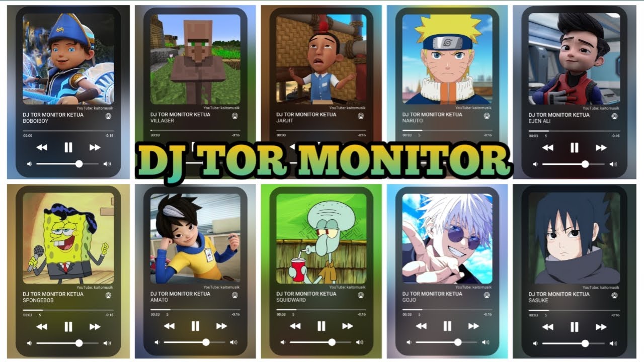 DJ TOR MONITOR KETUA VERSI SAK MASAK NASI BOBOIBOY, JARJIT, NARUTO, SASUKE, EJEN ALI, AMATO