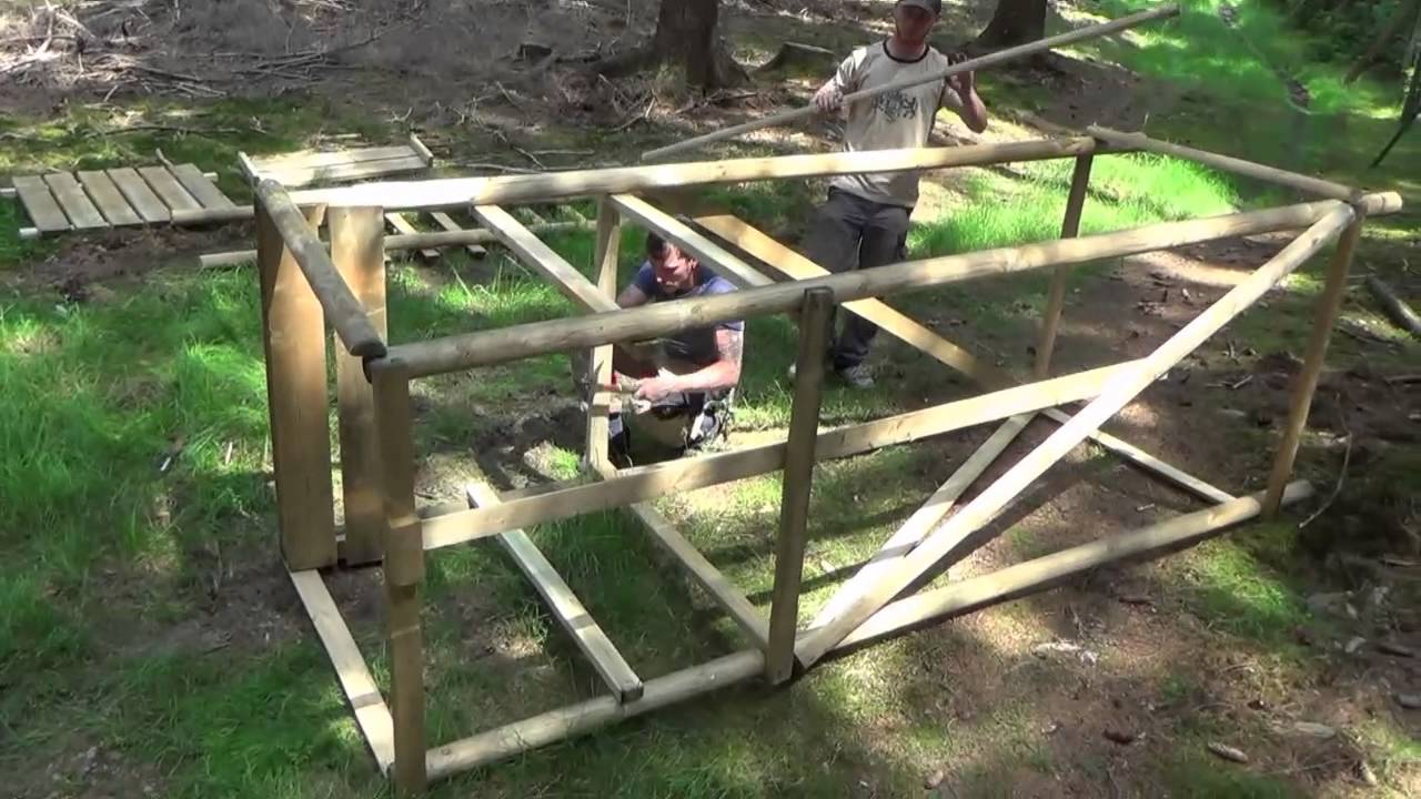 Aufbau Drückjagdhocker 1,2x1,2x3,50m