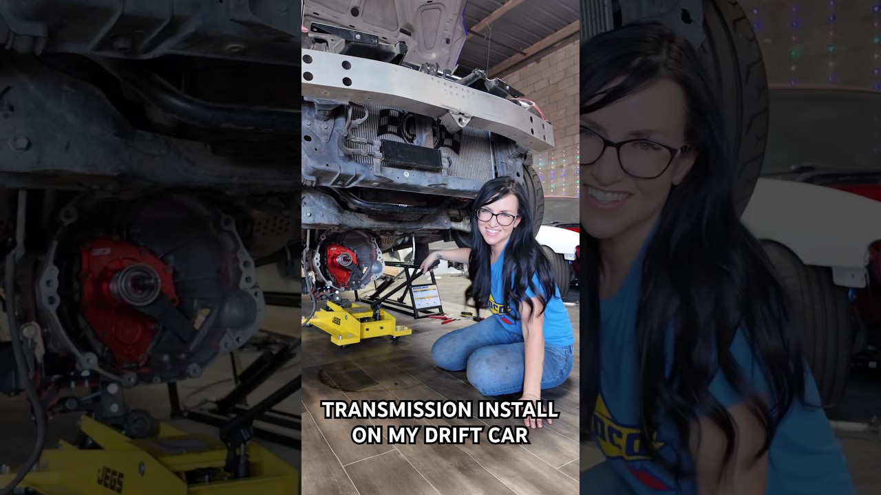 350z drift car transmission install!