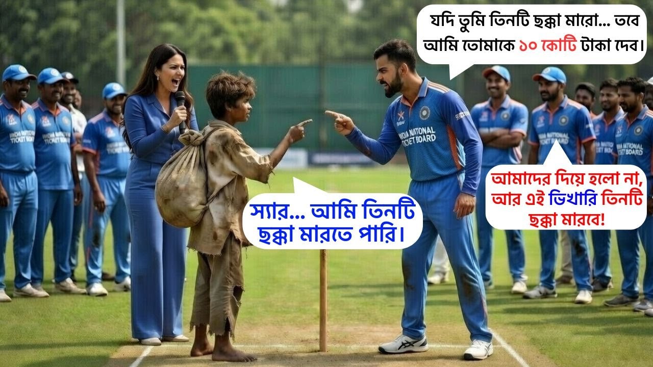 যে ছেলেটিকে সবাই ভিক্ষুক ভাবত, তিন বলে তিনটি ছক্কা মেরে ১০০ কোটি টাকার ম্যাচ জিতেছে।