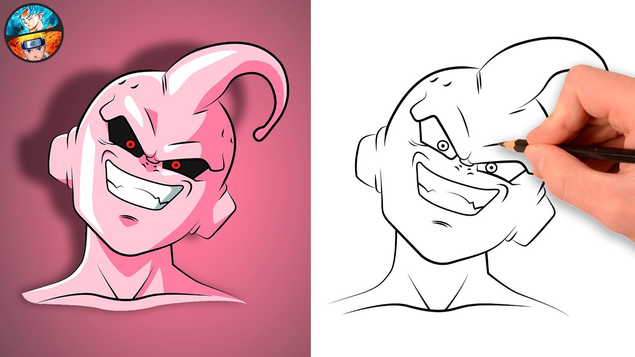 COMO DIBUJAR MAJIN BOO DRAGON BALL SUPER FÁCIL dibujos (anime drawing)