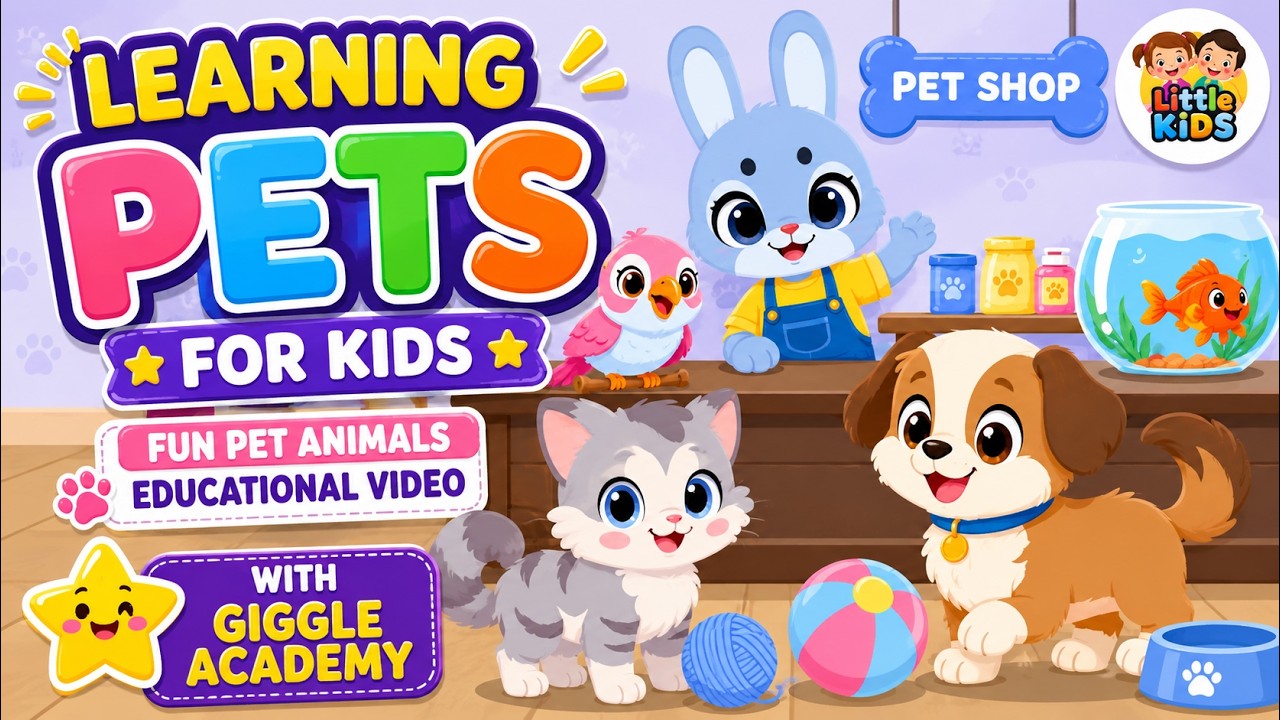 Learning Pets for Kids | Fun Pet Animals Educational Video With Giggle Academy