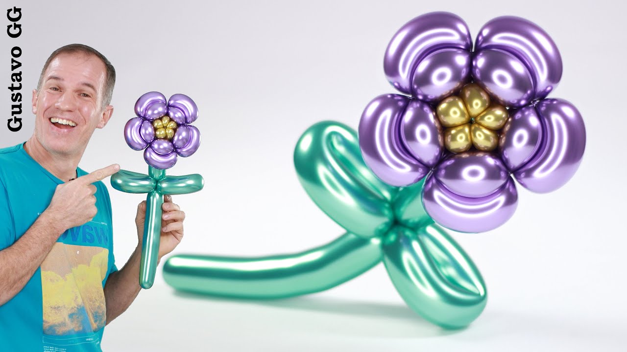 FLOR MUY FACIL Y BELLA 🌸😁 como hacer flores con globos 🌸 globoflexia y figuras con globos Gustavo gg