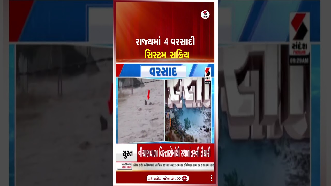 Gujarat Weather Forecast | રાજ્યમાં એકસાથે 4 વરસાદી સિસ્ટમ સક્રિય | Heavy Rain | Monsoon