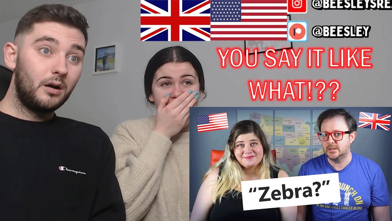 BRITISH COUPLE REACTS | 50 British vs. American Word Pronunciations - Part 2