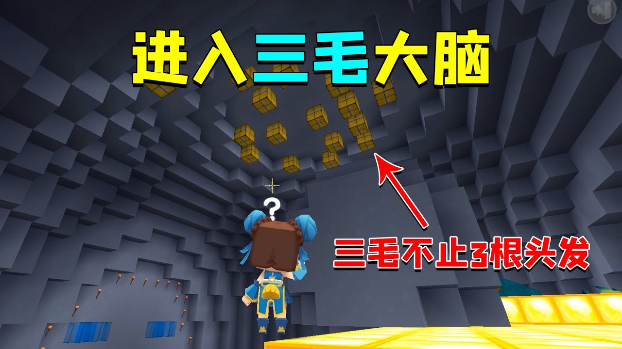 迷你世界六周年：进入三毛的大脑，原来他是蓝眼睛还不止3根头发