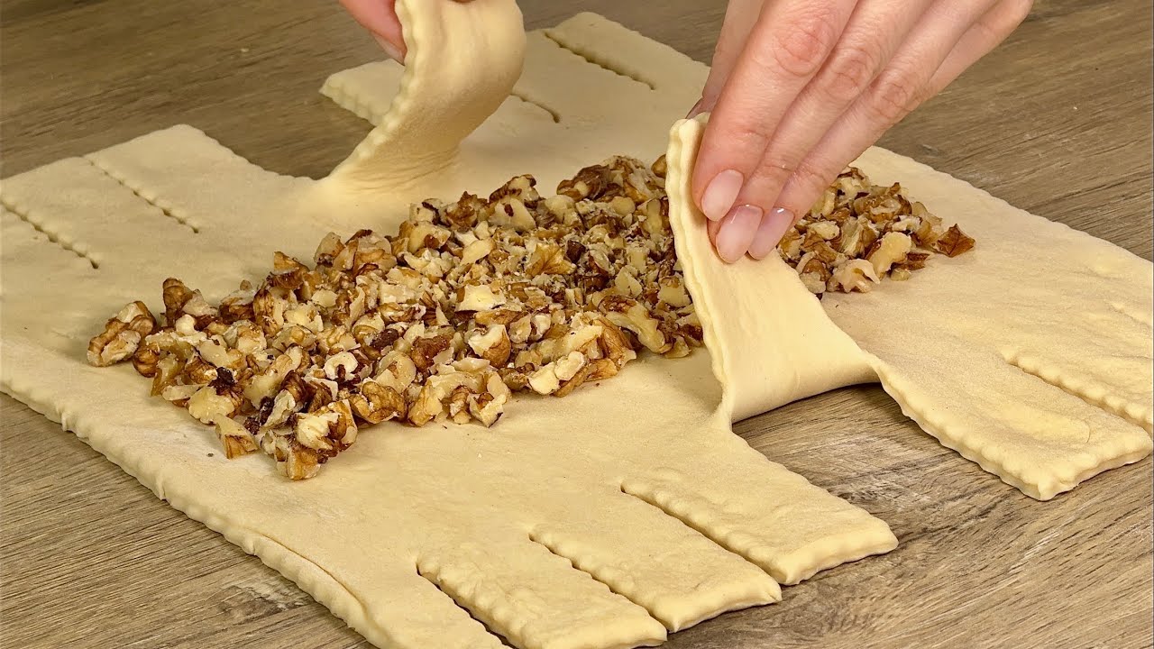 Ein neues Weihnachts-Dessert in 15 Minuten! Nur Nüsse und Blätterteig!