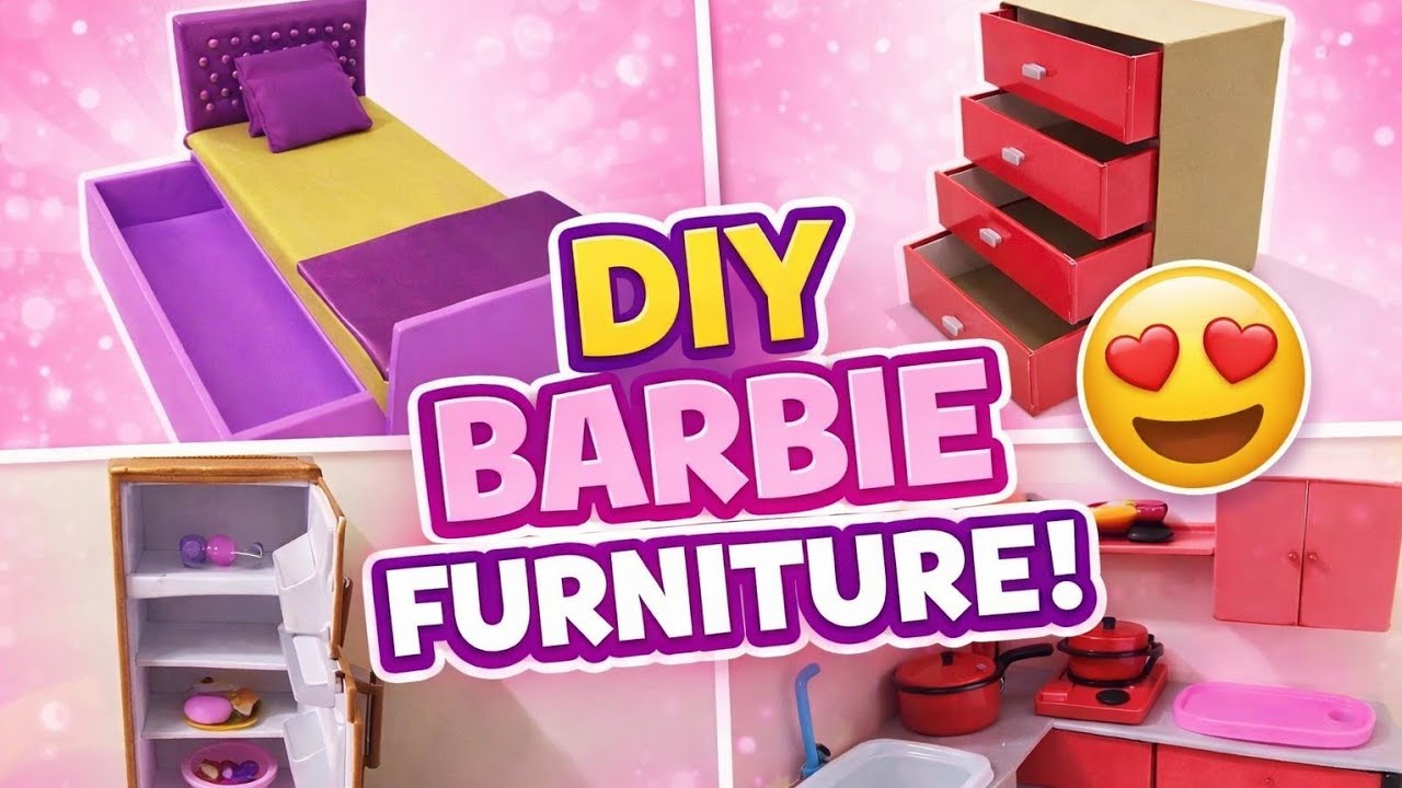 How to make Barbie dollhouse furniture| Gudiya ka ghar banane ka tarika| DIY MINIATURES| Barbie bed