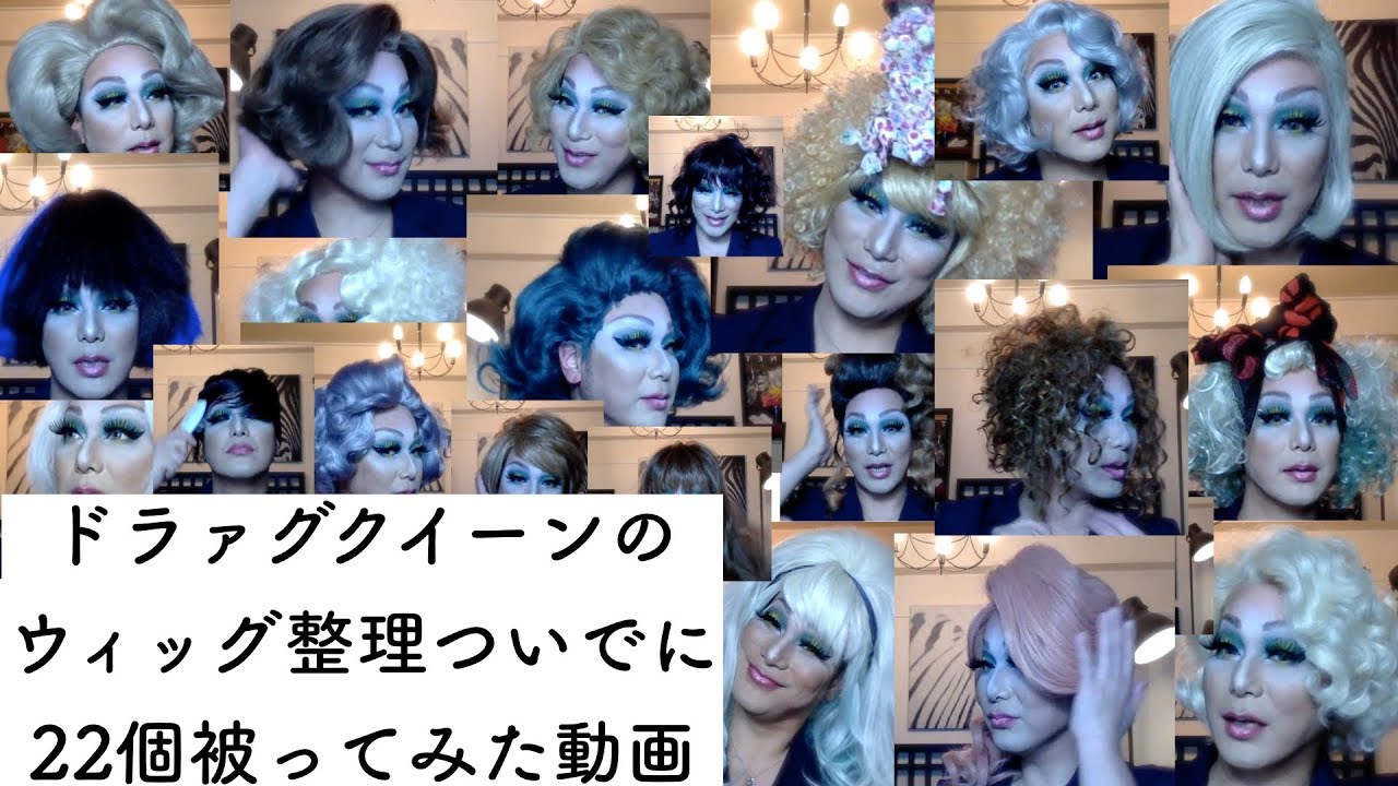 ウィッグ整理で被れそうな物を片っ端からかぶってみた動画