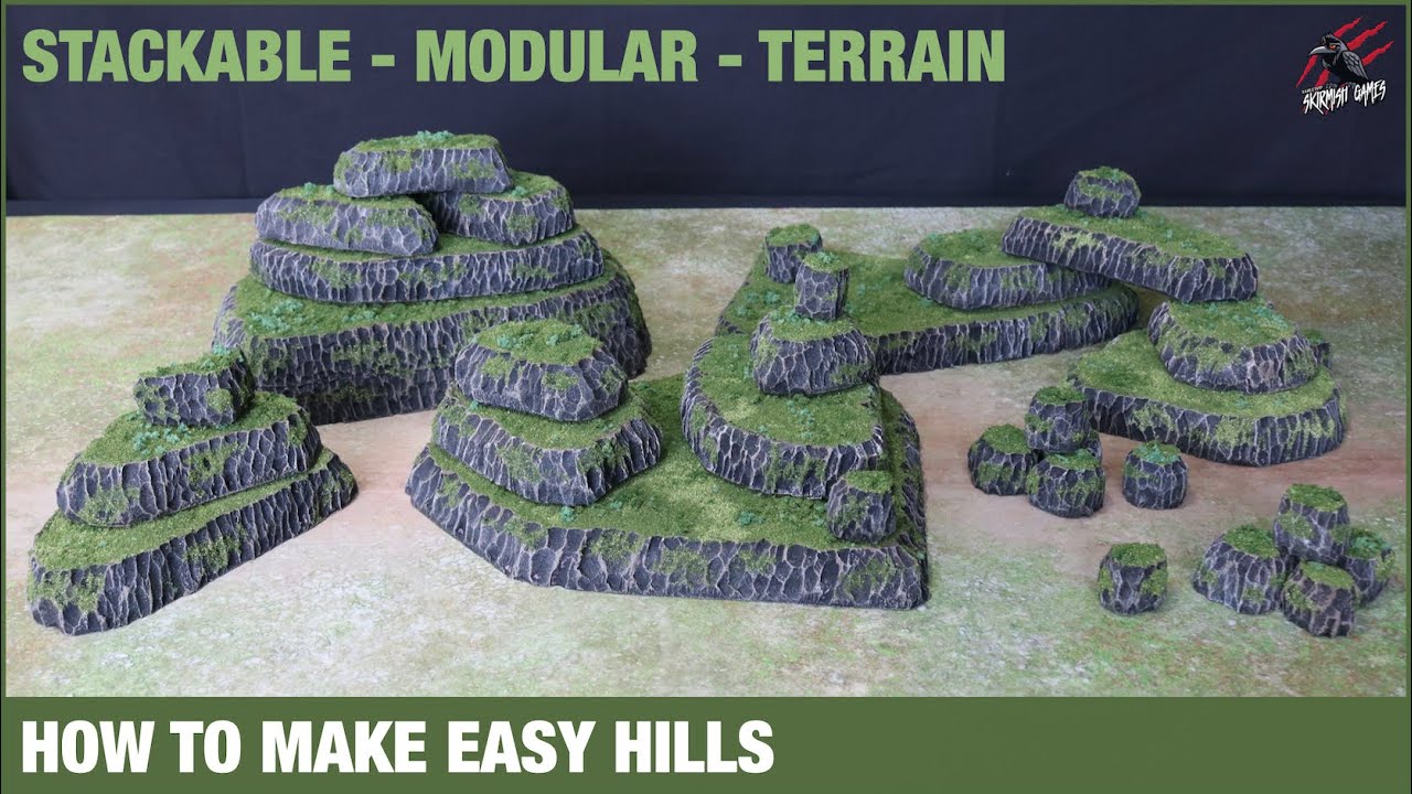 HOW TO MAKE EASY HILLS - Modular Stackable Terrain For Tabletop Skirmish Games & Warhammer