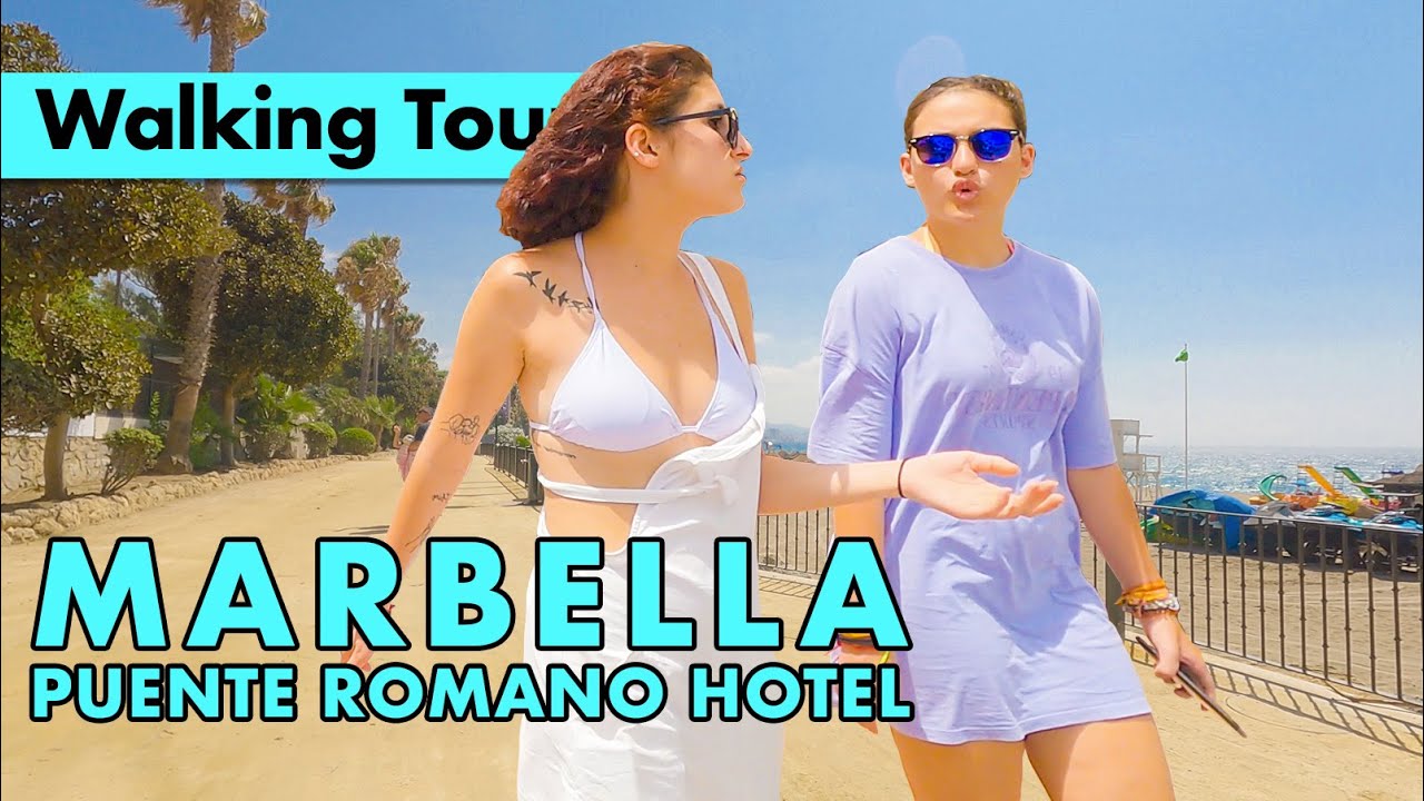 Marbella Golden Mile beachfront walk - Summer 2023 - Puente Romano Hotel immersive virtual tour