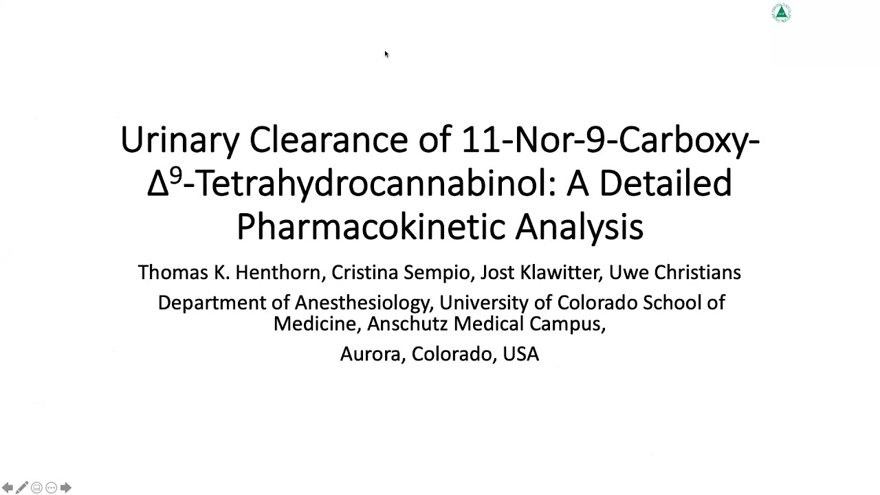 Urinary Clearance of 11-Nor-9-Carboxy-&Delta;9-Tetrahydrocannabinol: A Detailed Pharmacokinetic Analysis