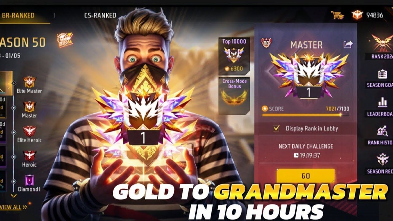 GOLD TO GRANDMASTER S50 🔥 || ROAD TO REGION TOP 5 🔥 || FFM ❤