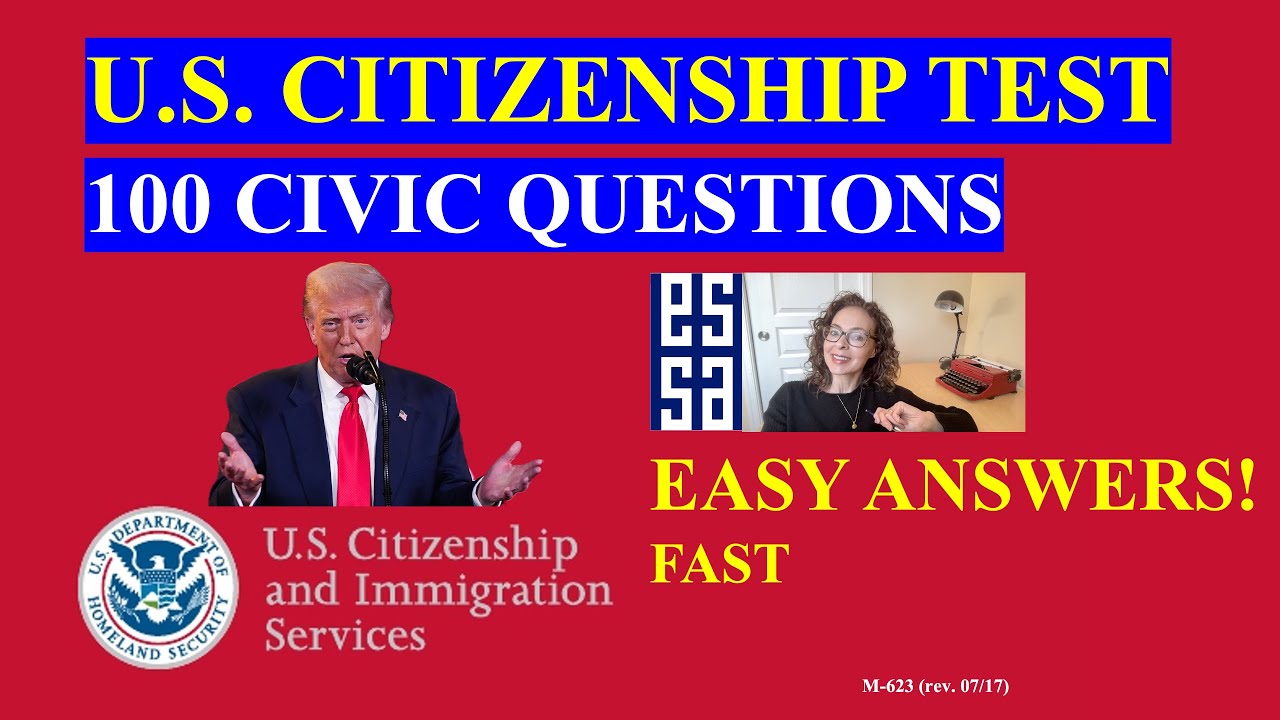 100 civics questions ONE EASY answers US naturalization test | 2008 Civics Test (Fast)