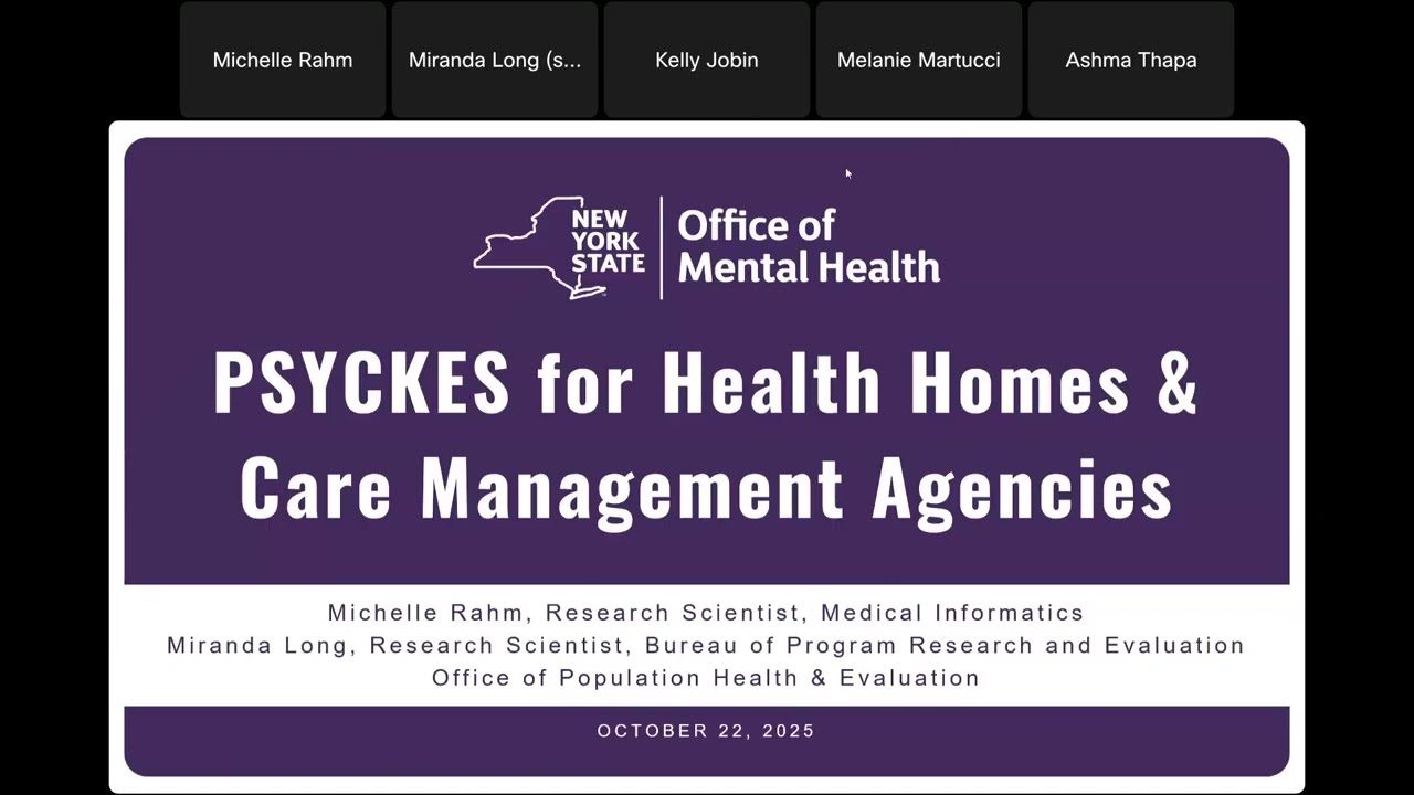 Using PSYCKES for Health Homes and Care Management Agencies