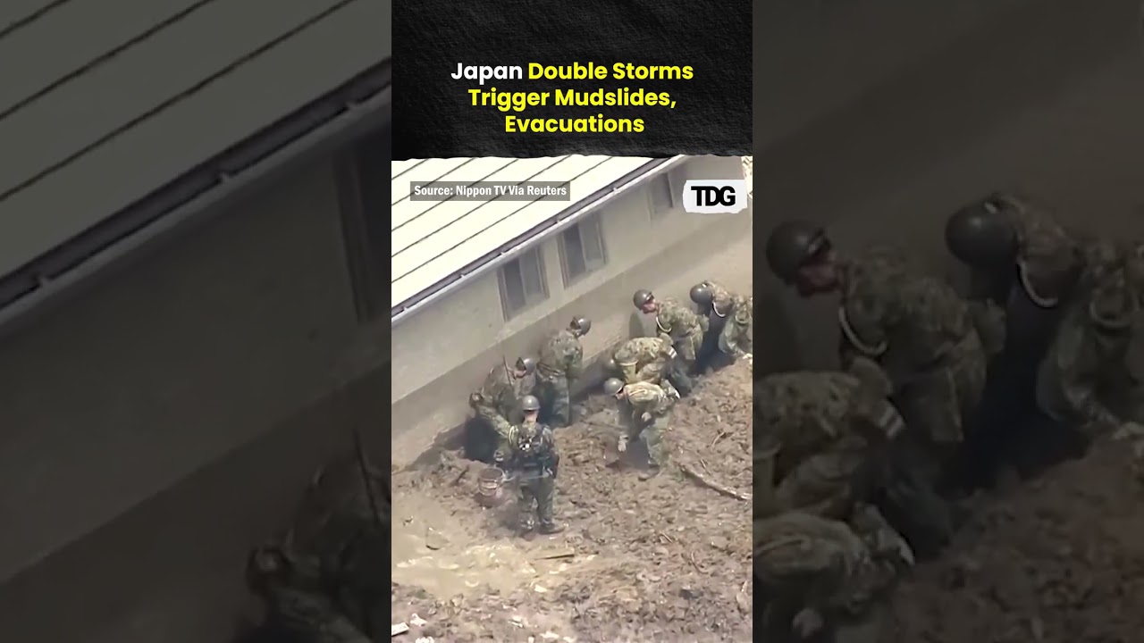 Japan Double Storms Trigger Mudslides, Evacuations Amid Heavy Rain