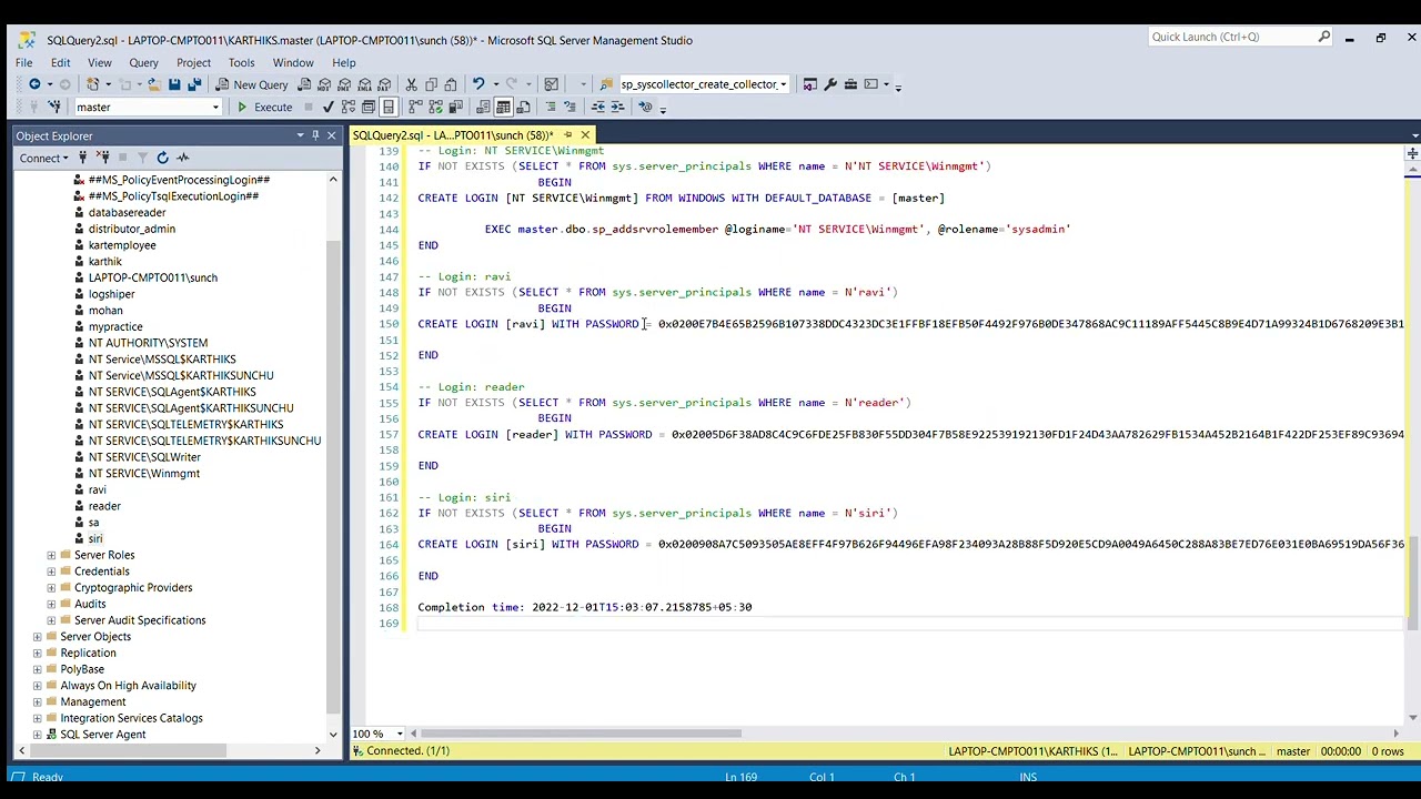 SQL LOGINS backup and restore in sql server with same permissions and passwords