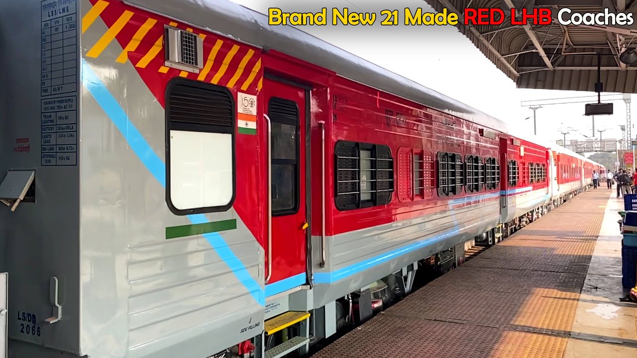 Brand NEW 21 Made RED LHB Coaches 18478 KALINGA UTKAL Exp | New RED Hot LHB Rake Transit to ECo | IR