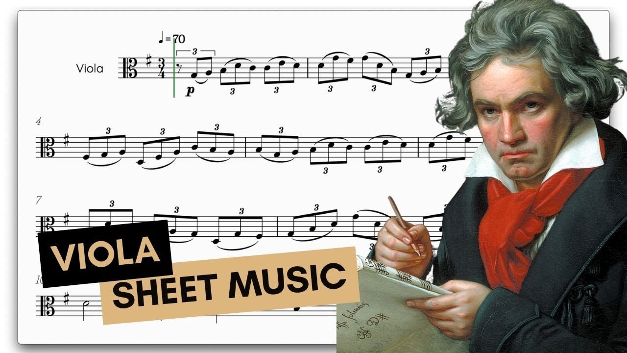 🌕 How to play Moonlight Sonata | easy viola sheet music | Beethoven