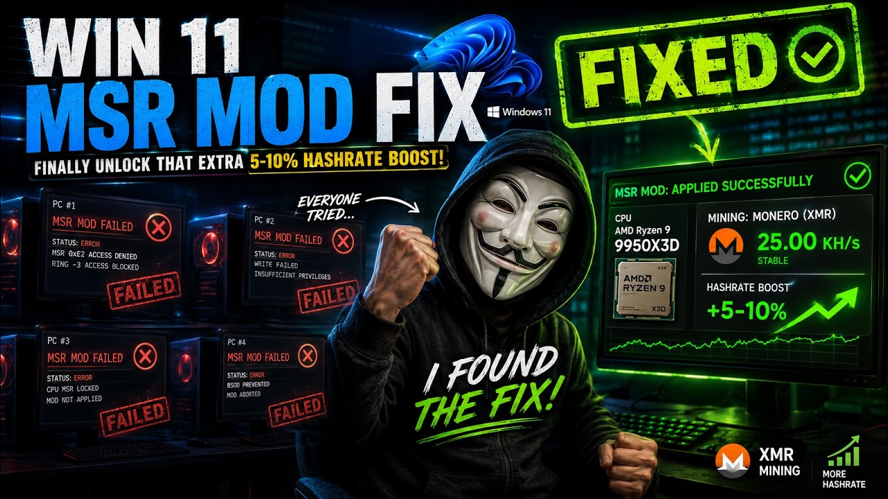 ИСПРАВЛЕНИЕ MSR MOD В WIN 11! Увеличьте хешрейт на 5&ndash;10% в WINDOWS!!