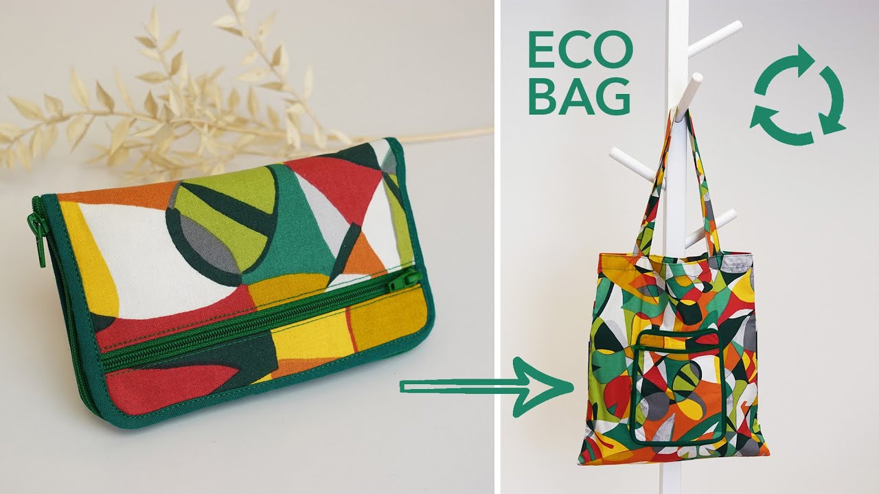 DIY ECO-BAG | wallet to tote bag! | FREE PATTERN INCLUDED