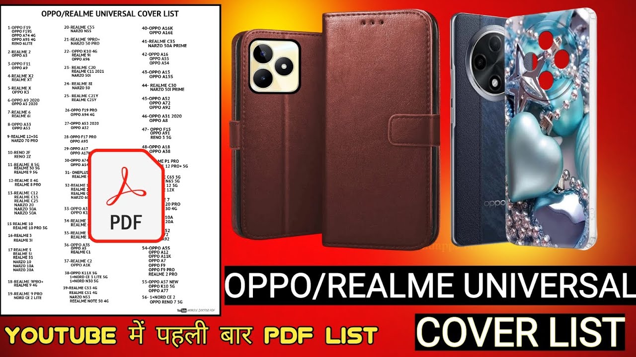 Oppo/Realme Universal Back Cover List||Oppo Realme Adjustment Back Cover List
