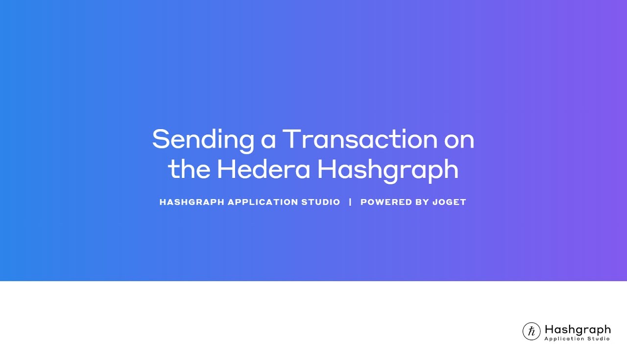 Hashgraph Application Studio: Sending a Transaction on the Hedera Hashgraph