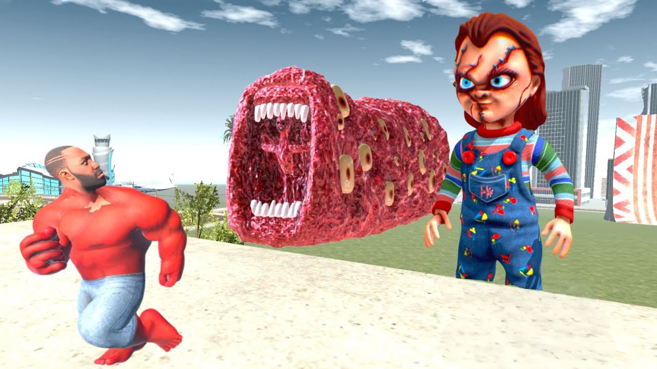 Franklin become Red Hulk, Killer doll and fight with monster in Indian bikes driving 3d