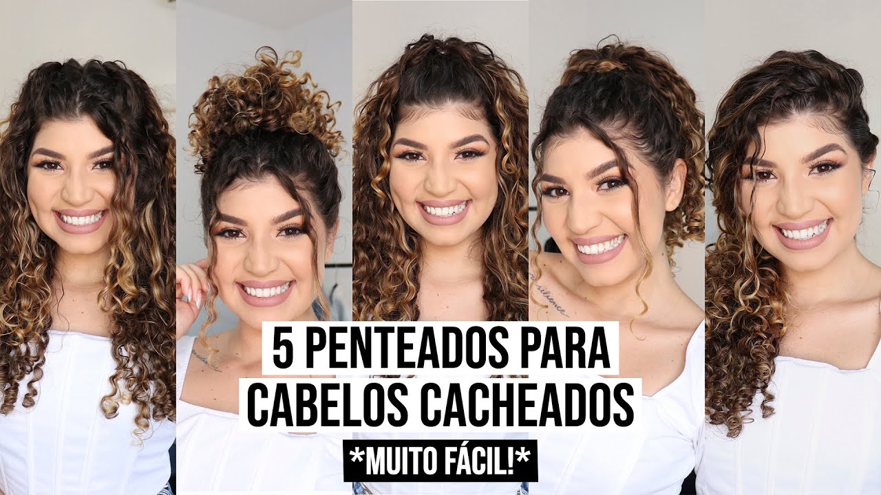 5 PENTEADOS PARA CABELOS CACHEADOS *fácil* | por Jessica Melo