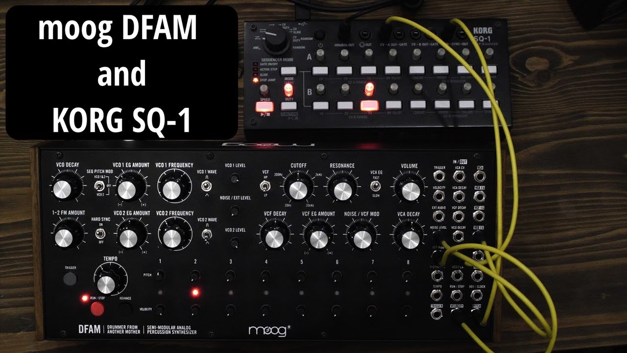 DFAM職人への道#18 moog DFAM + KORG SQ-1 DEMO and setting