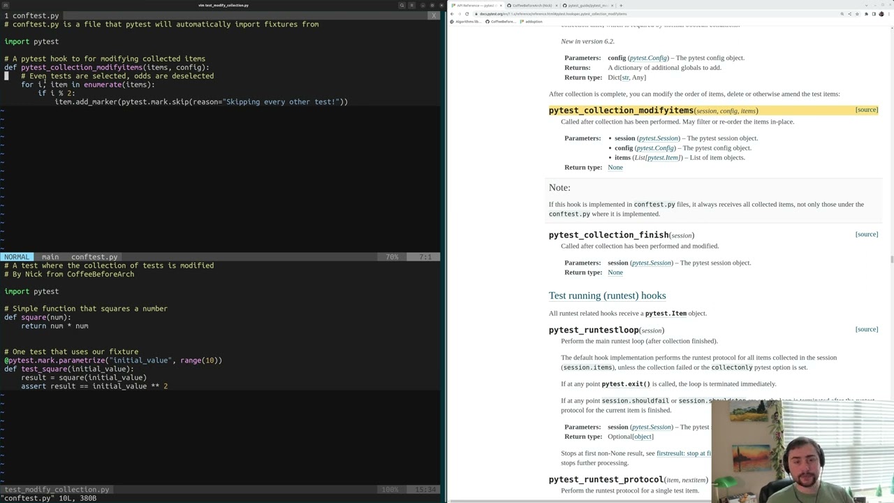 pytest Basics: Modifying Collected Tests with pytest_collection_modifyitems