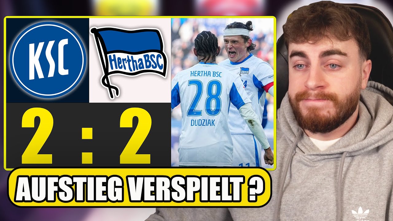 AUFSTIEGSCHANCEN VORBEI ⁉️ WORAN HATS JELEGEN ??? Karlsruher SC - Hertha BSC 2:2 RealTalk