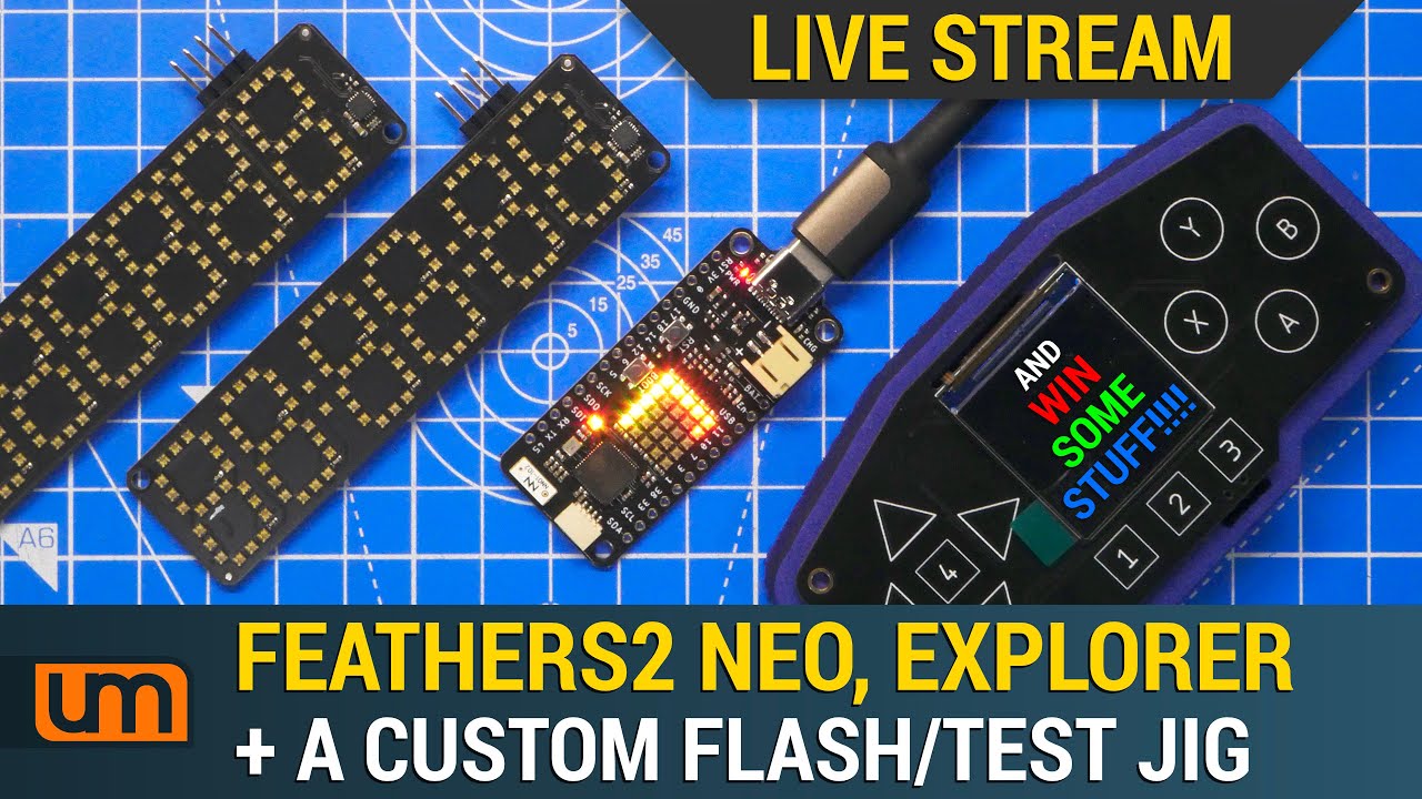LIVE: FeatherS2 Neo, Explorer Shield, Custom Flash & Test Jig + WIN SOME STUFF!