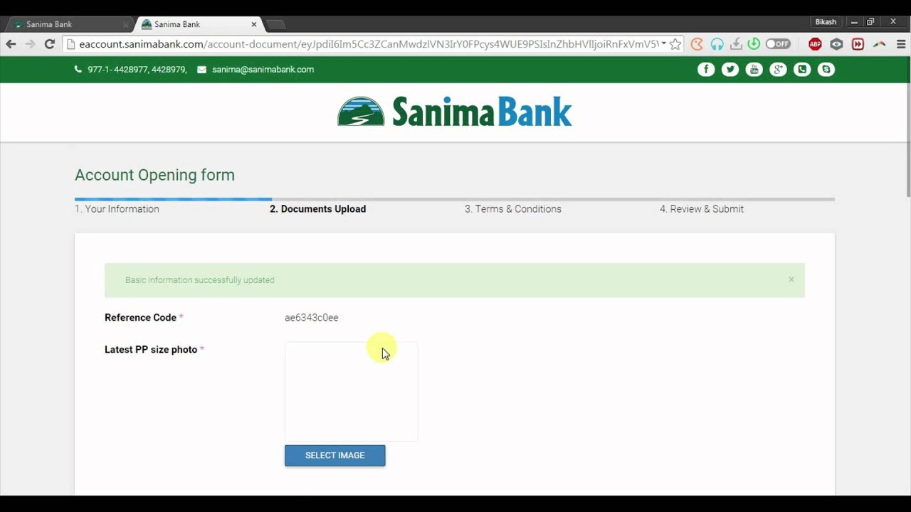 Open an Account online - with Sanima Bank