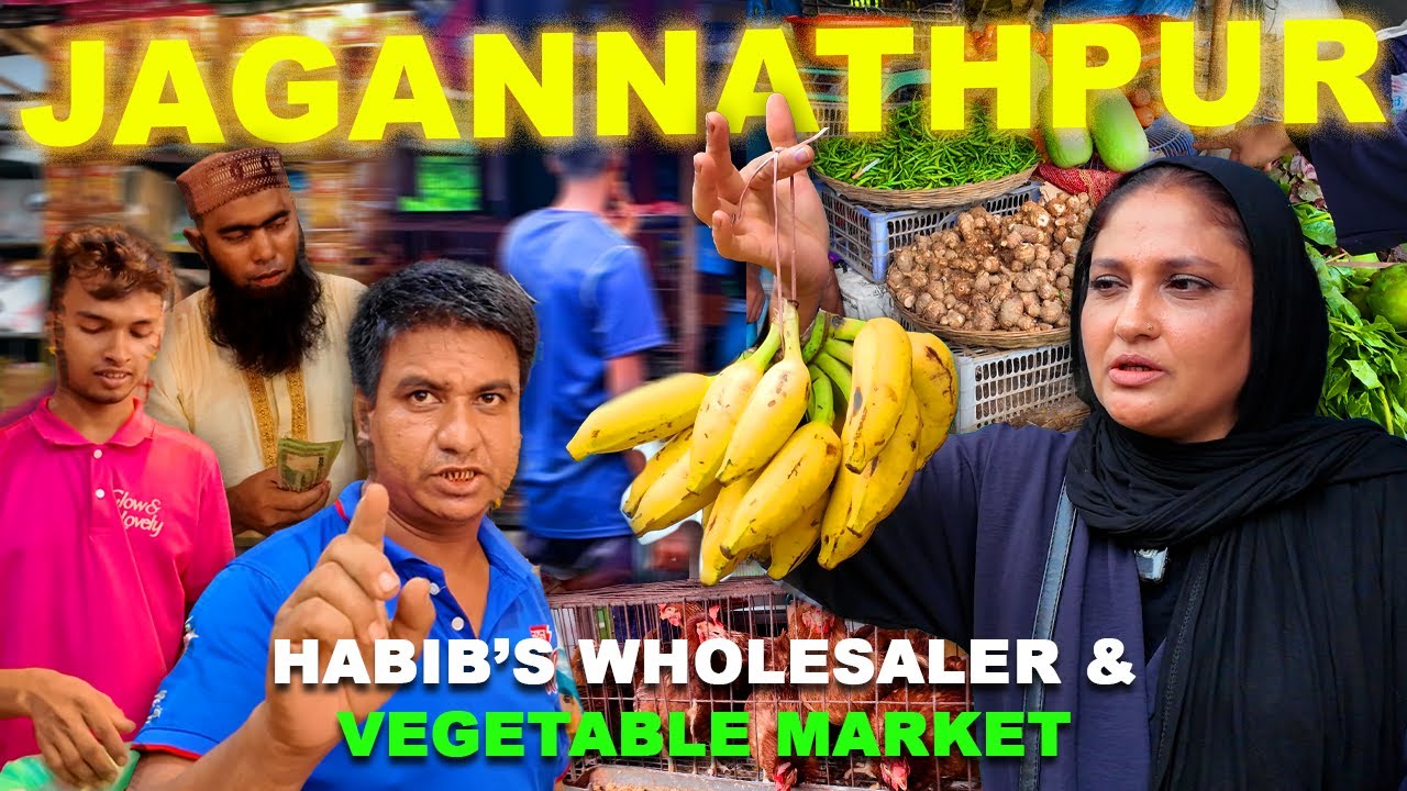 Exploring Bangladesh’s Bazaar 🛺 || Habib’s Grocer & Vegetable Market 🥦🌶️ || Jagannathpur