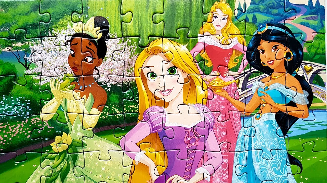 Disney PRINCESS Puzzle EDUCA Rapunzel Aurora Tiana Jasmine Learning activities