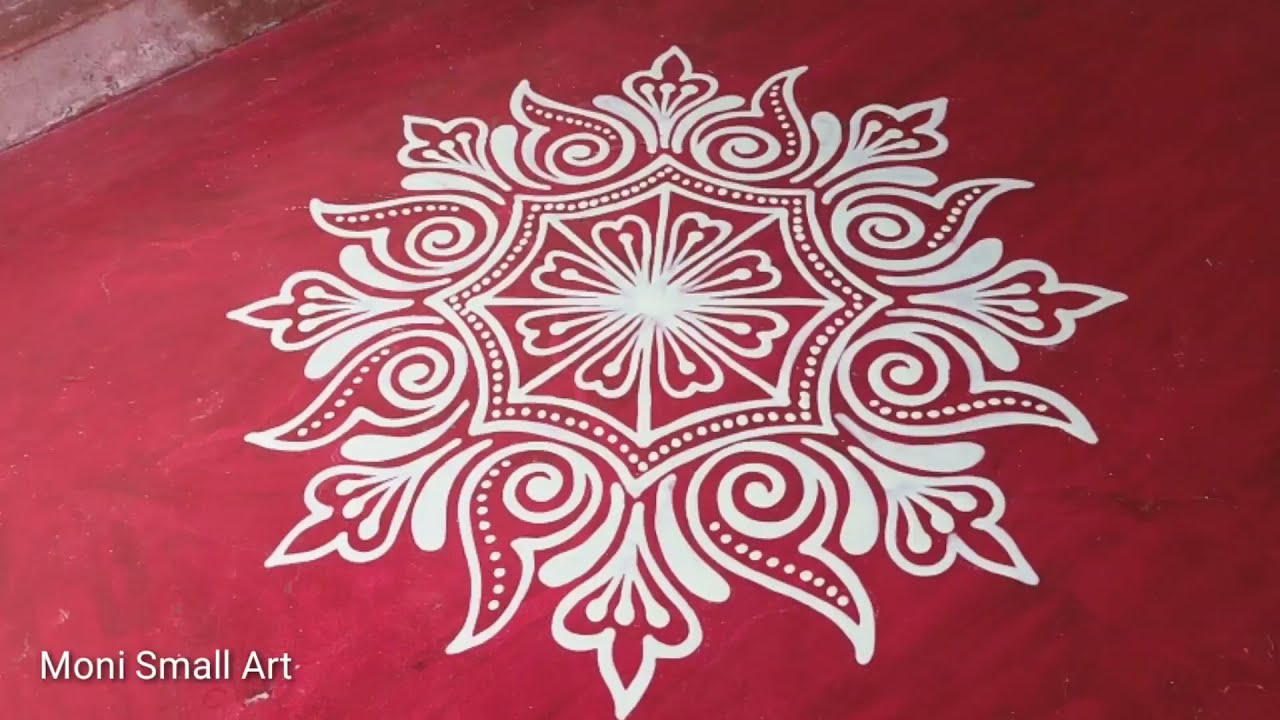Simple Small Round Alpona Design For Daily Purpose//Jhoti Chita Design Moni Art//Moni Small Art
