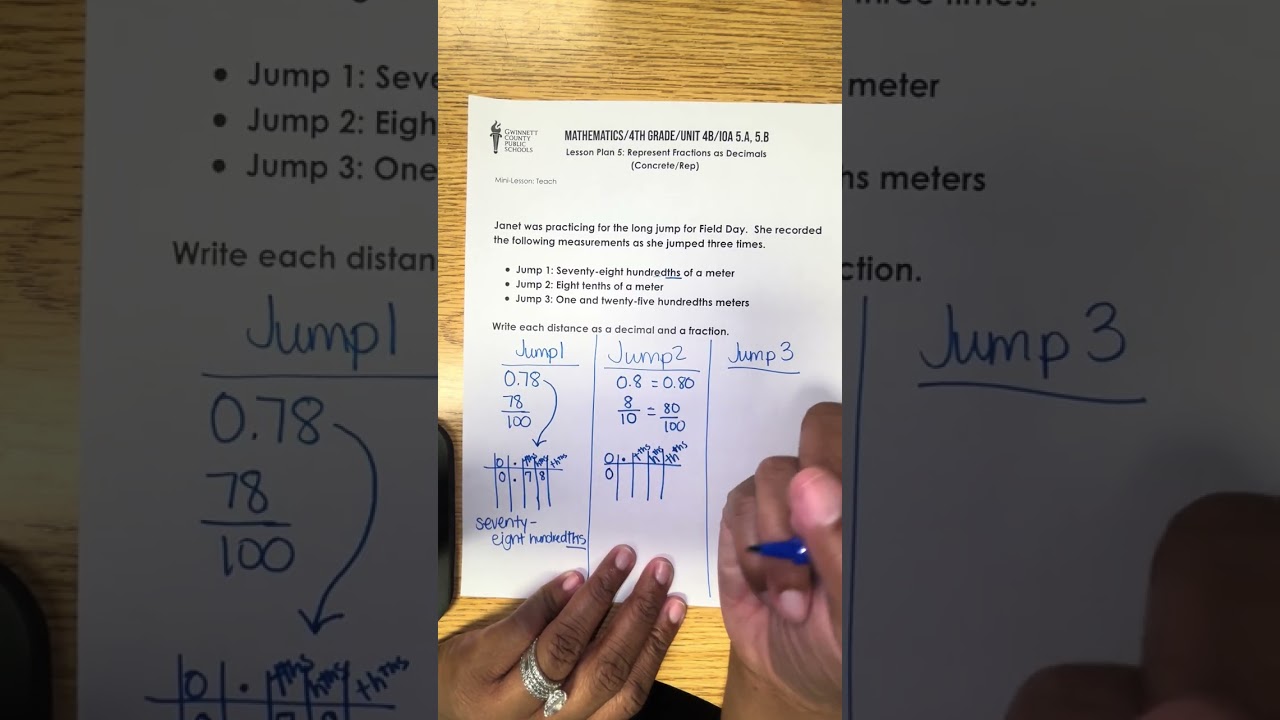 Read,Write, and Represent Decimal Numbers to the Hundredths Place