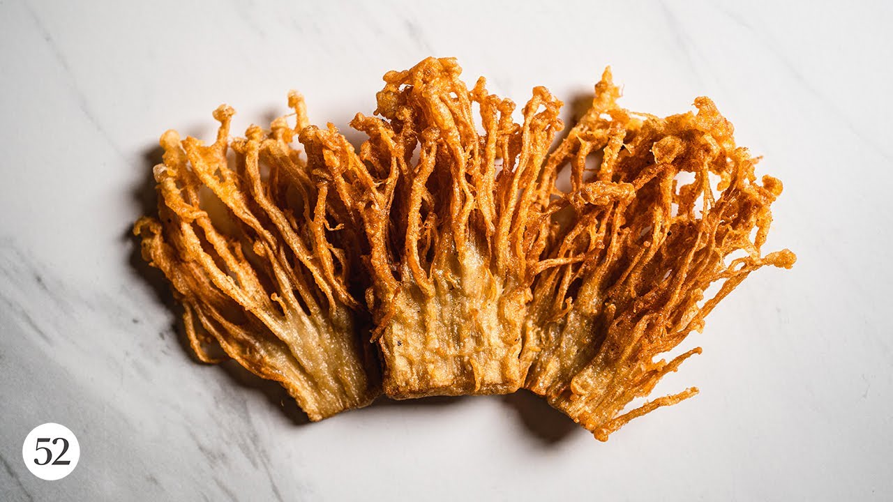 Crispy Deep Fried Enoki Mushrooms #shorts
