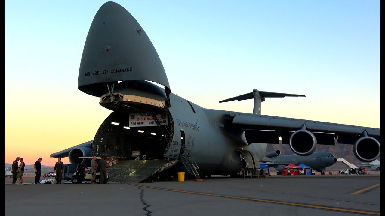4K | Gigantic USAF C-5 Galaxy | Static Display at Nellis Air Force Base | Las Vegas Nevada