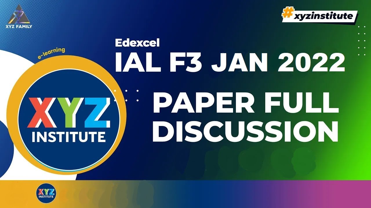 Edexcel IAL F3 Jan 2022 Further Pure 3 / WFM03 (Y13 Further Maths)