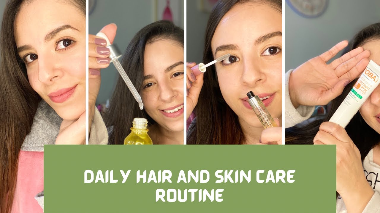 روتين بشرتي وشعري الصباحي والمسائي🌝✨| روتين يومي|يوم في البيت (My Hair and skin care daily routine)