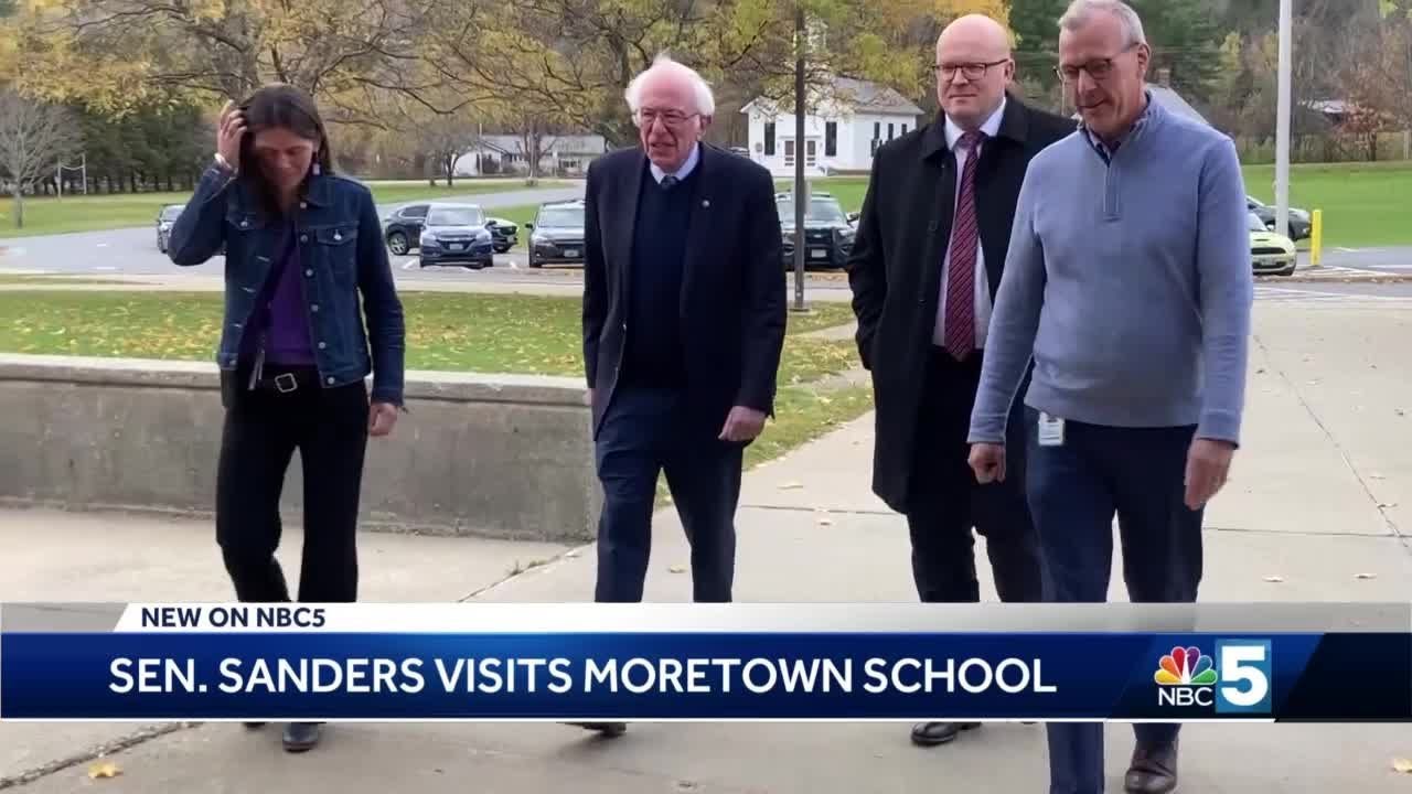 Senator Sanders visits Moretown school with Finland Ambassador