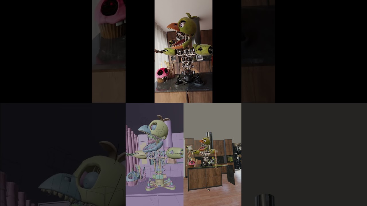 Withered Chica in Real Life FNaF 2 Animation (BTS)