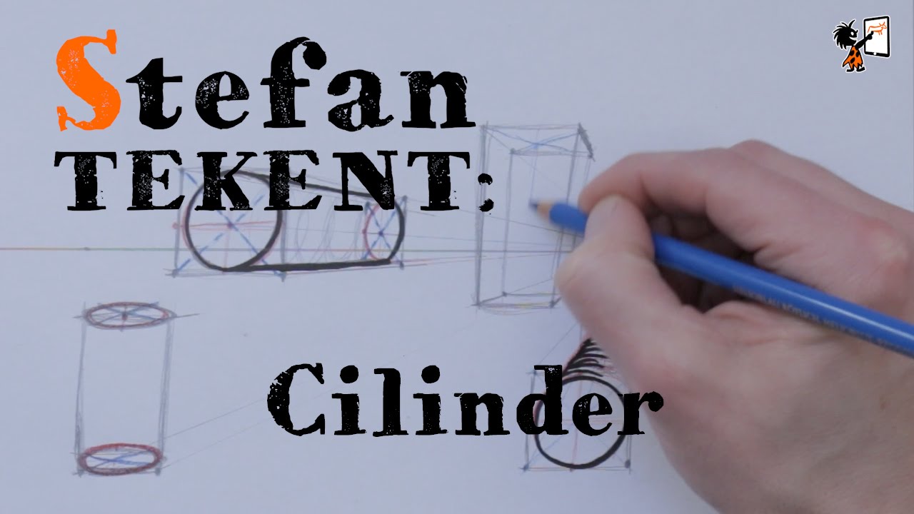 Hoe teken je een cilinder? Stefan Tekent: Les 9