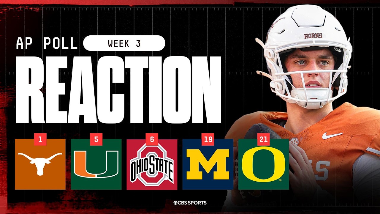 AP Top 25 Poll Released 🚨: Texas becomes new No. 1, Michigan returns, Oregon tumbles