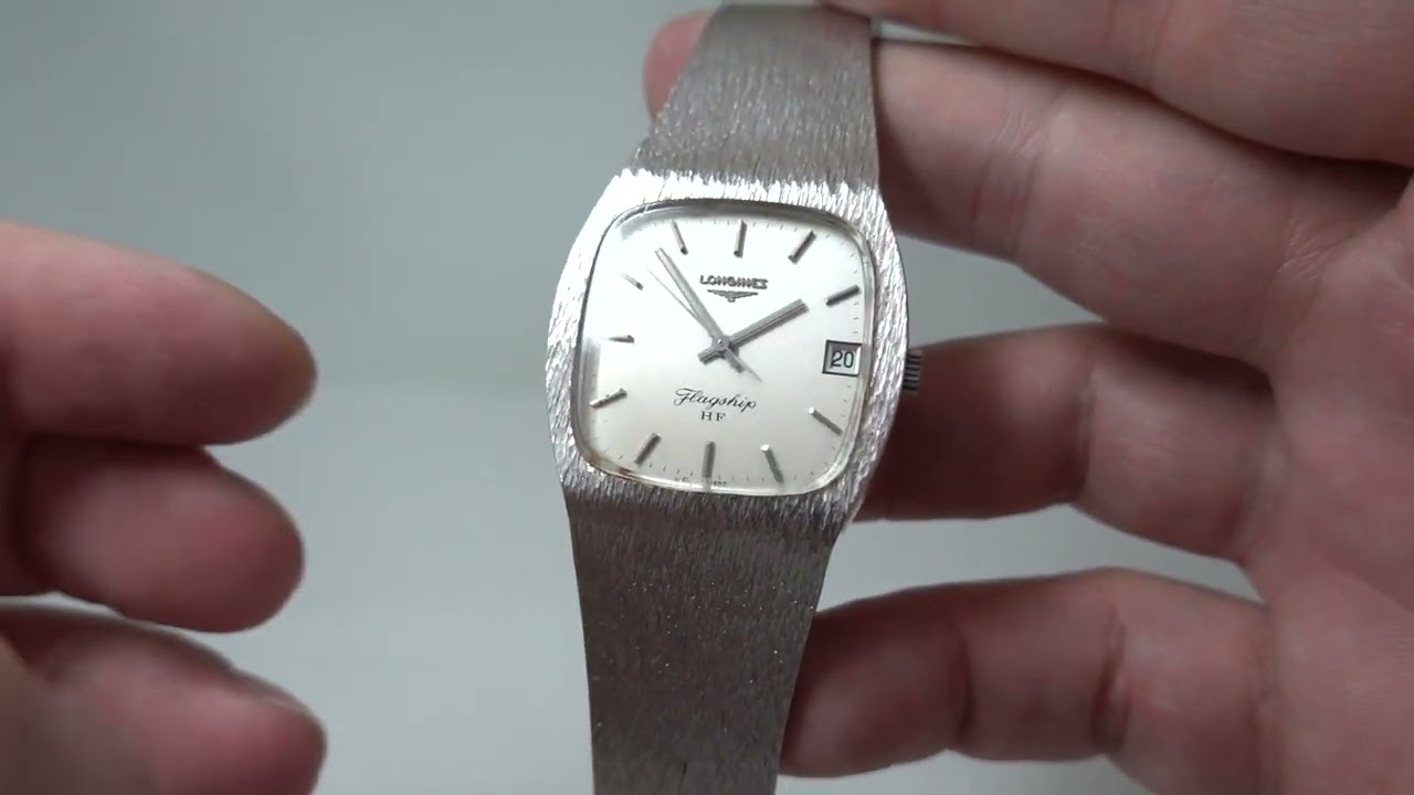 1971 Longines Flagship HF men's vintage watch with unique(?) silver case and bracelet.  Model 4006-1