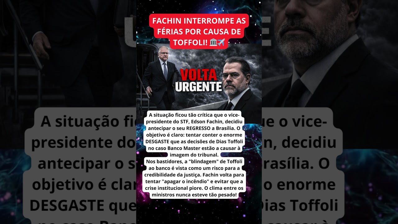 Fachin antecipa retorno por crise no STF! 